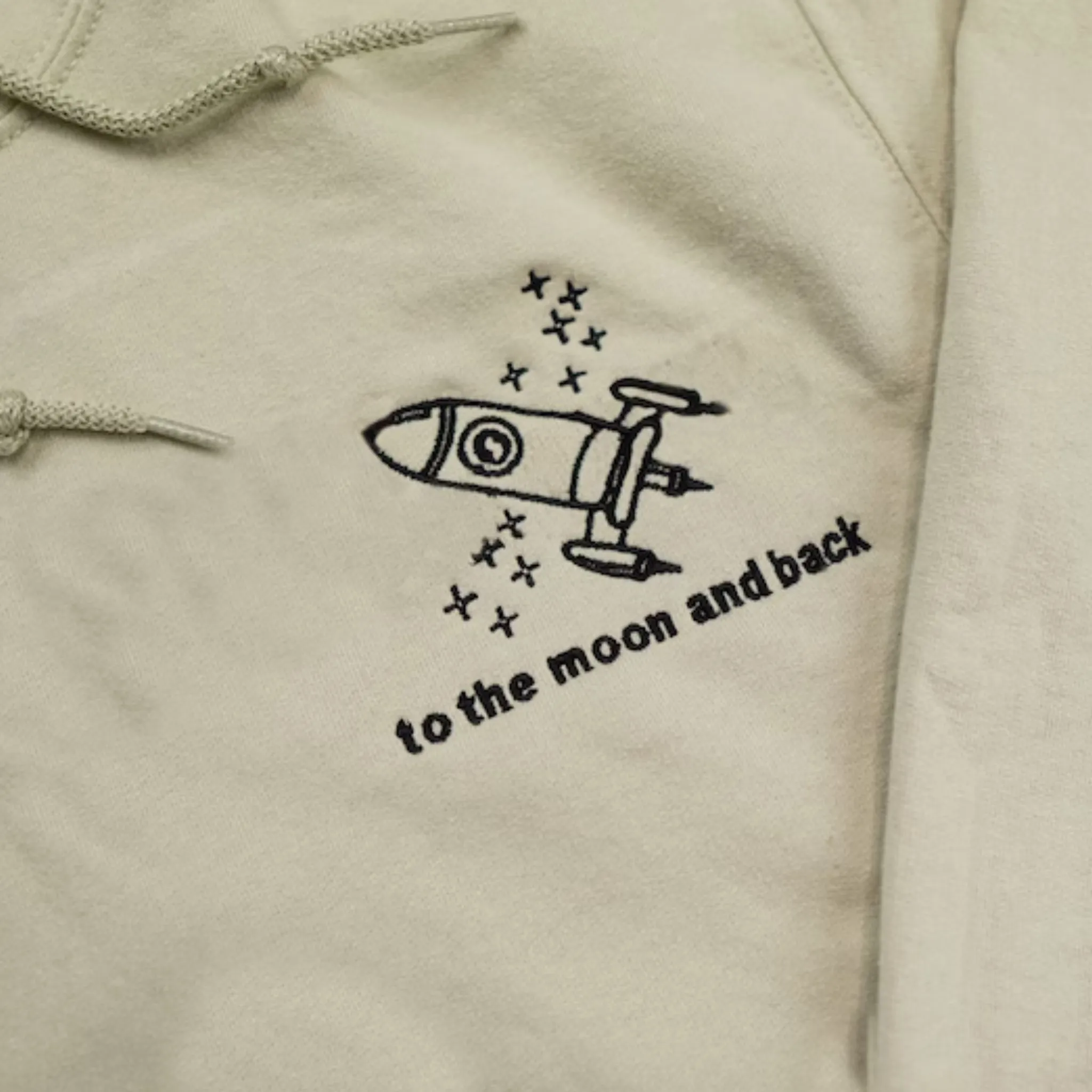 Space And Moon Hoodie or Sweatshirt with Embroidered, Unique Gift For Newly Married Couple