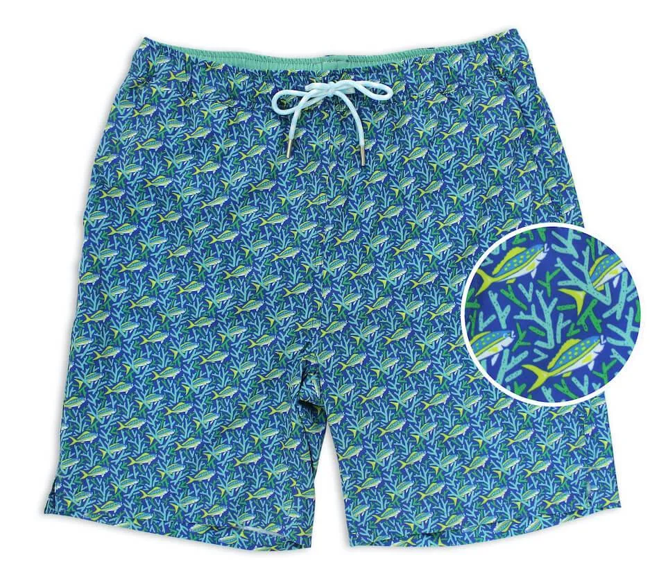 Staghorn Swim: Swim Trunks - Blue/Mint