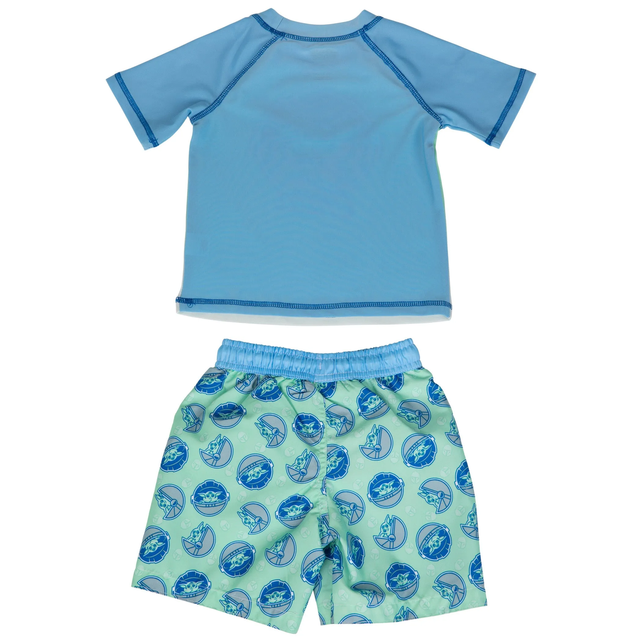 Star Wars The Mandalorian The Child Toddler Swim Trunks and Rashguard Set