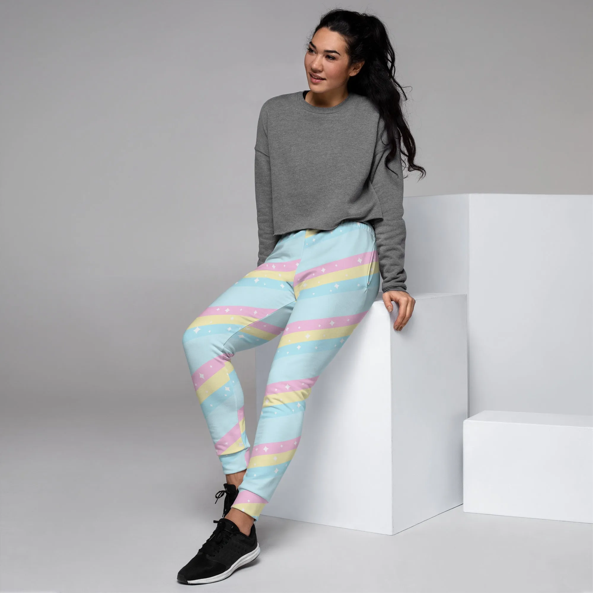 Teatime Fantasy Blue Rainbow Women's Joggers