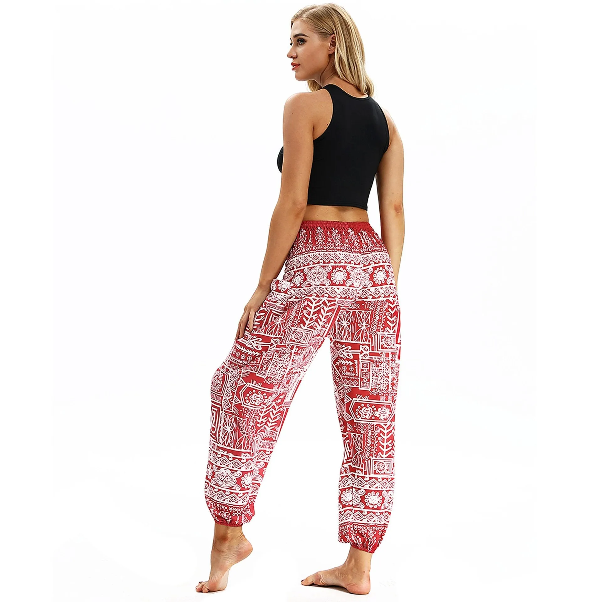 Totem print Women's Casual Light Lantern Dance Pants Popular In Autumn Yoga Loose Pants