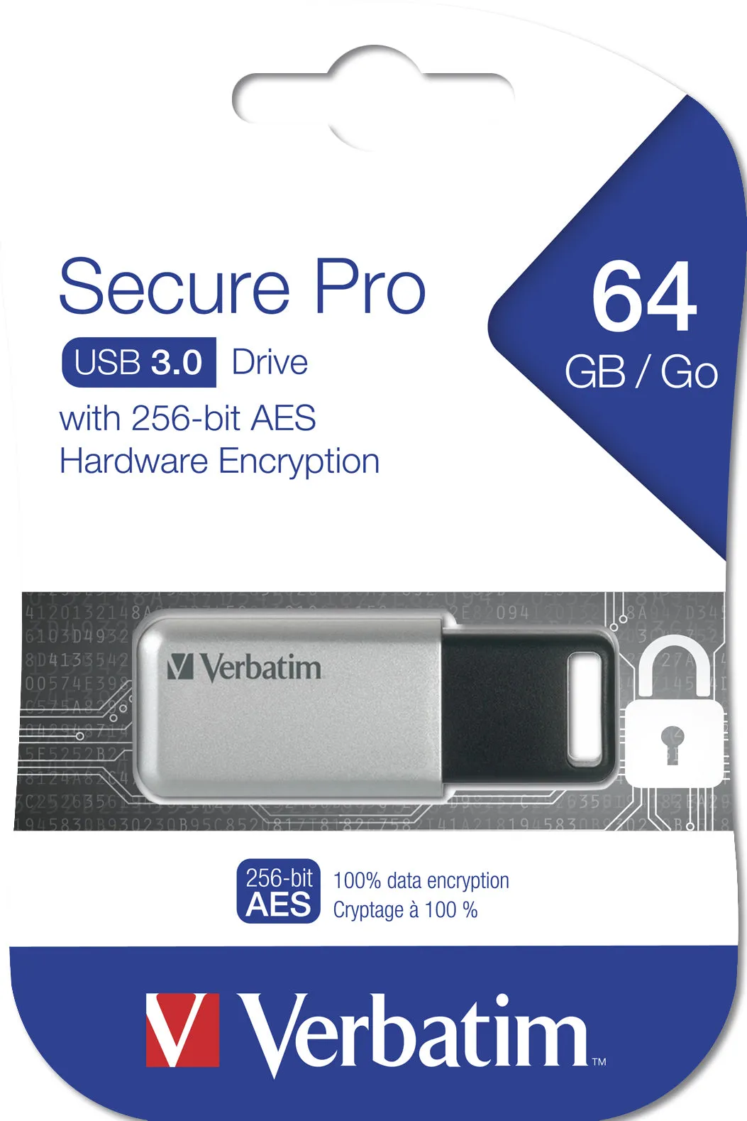 Verbatim Store 'N' Go Secure Pro - Usb Flash Drive - 64 Gb