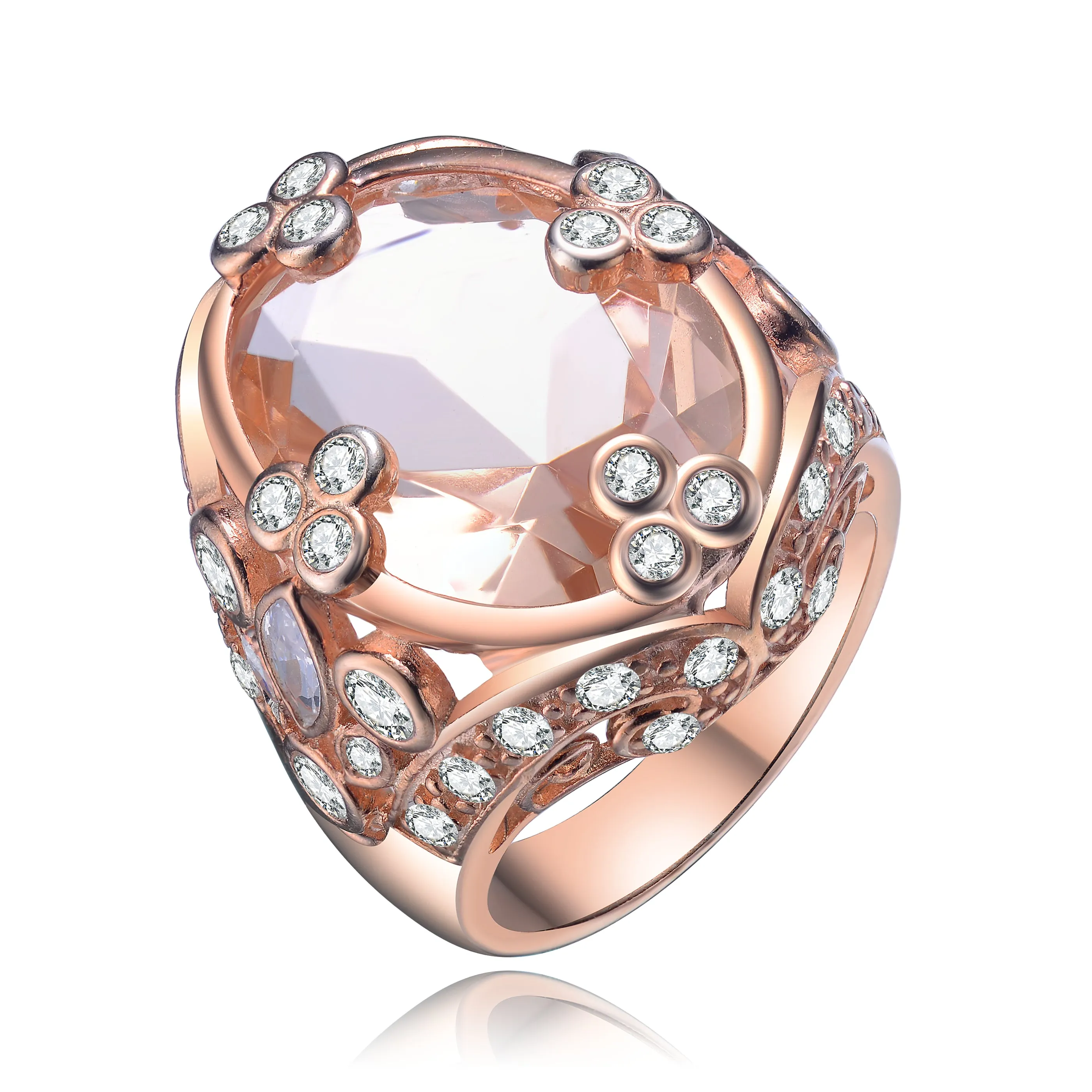 Victoire Morganite Cubic Zirconia Solitairie Size 7 Ring