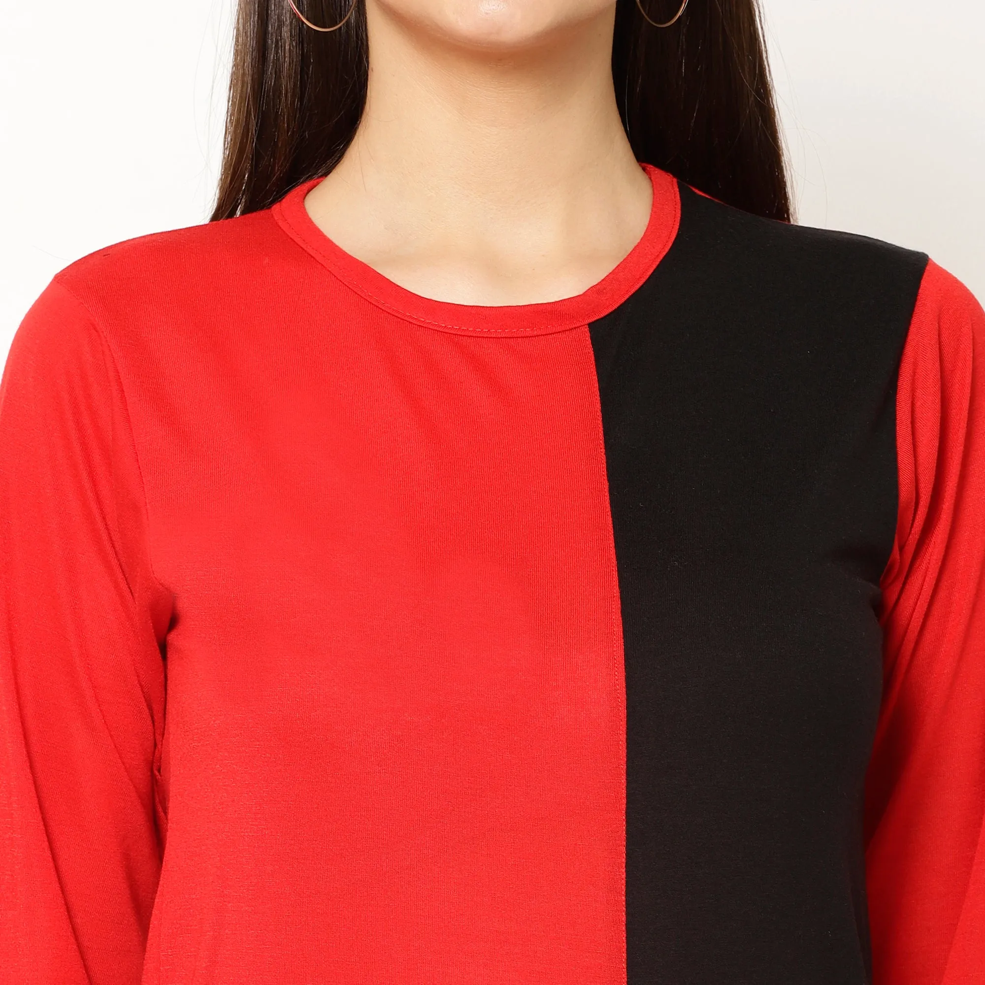 Vimal Jonney Red Color Full Sleeve Tshirt For Women