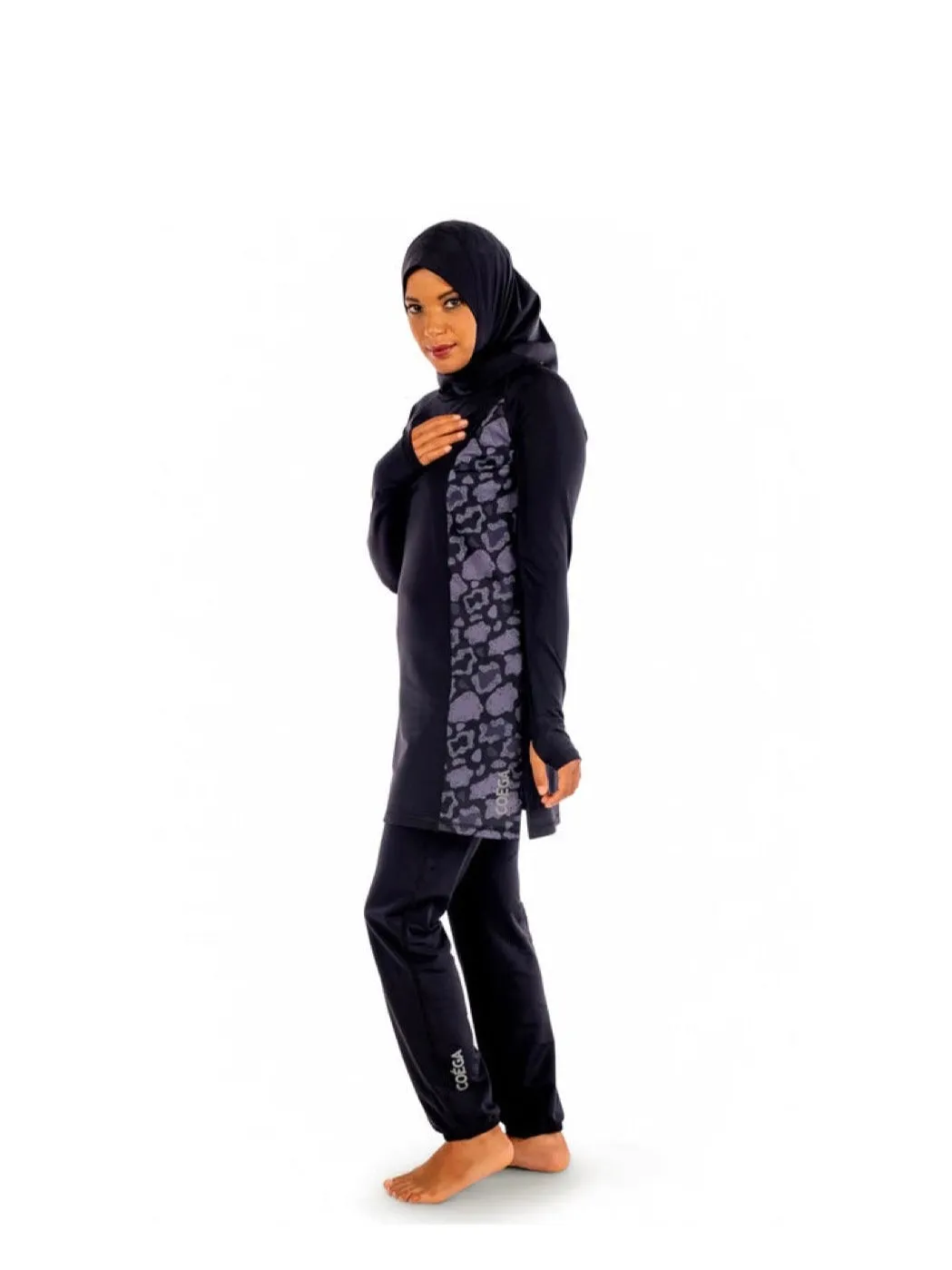 Women Three Piece Suit Black Glitter Cheetah